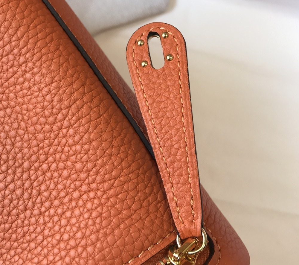 1:1 Replica Hermes Lindy Mini Clemence Bag Orange For Women, Women’s Handbags, Shoulder And Crossbody Bags 7.5in/19cm