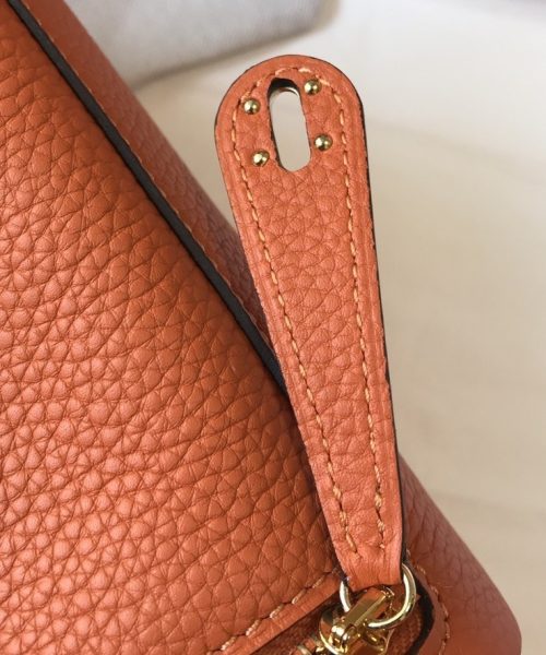 1:1 Replica Hermes Lindy Mini Clemence Bag Orange For Women, Women’s Handbags, Shoulder And Crossbody Bags 7.5in/19cm
