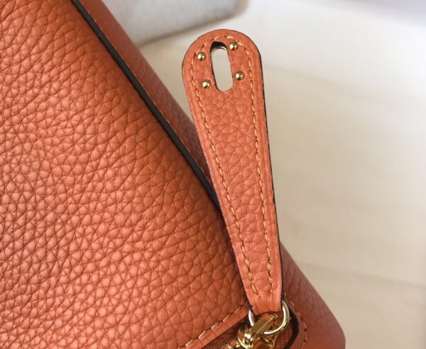 1:1 Replica Hermes Lindy Mini Clemence Bag Orange For Women, Women’s Handbags, Shoulder And Crossbody Bags 7.5in/19cm