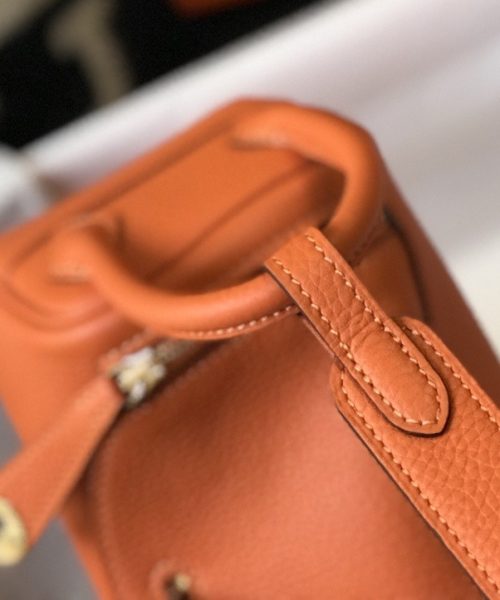 1:1 Replica Hermes Lindy Mini Clemence Bag Orange For Women, Women’s Handbags, Shoulder And Crossbody Bags 7.5in/19cm