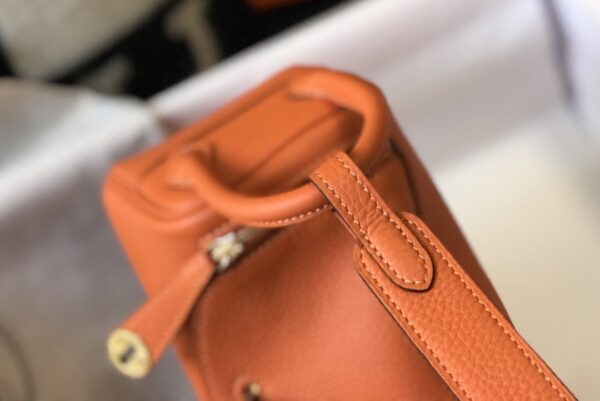1:1 Replica Hermes Lindy Mini Clemence Bag Orange For Women, Women’s Handbags, Shoulder And Crossbody Bags 7.5in/19cm