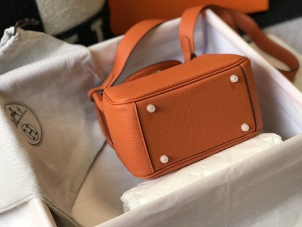 1:1 Replica Hermes Lindy Mini Clemence Bag Orange For Women, Women’s Handbags, Shoulder And Crossbody Bags 7.5in/19cm