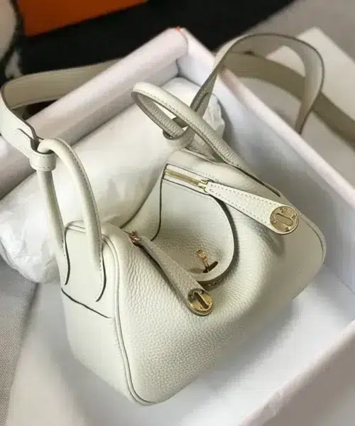 1:1 Replica Hermes Lindy Mini Clemence Bag White For Women, Women’s Handbags, Shoulder And Crossbody Bags 7.5in/19cm
