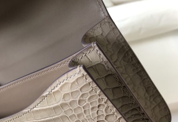 1:1 Replica Hermes Mini Constance Bag Grey For Women Gold Color Hardware 7.1in/18cm
