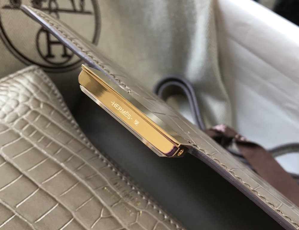 1:1 Replica Hermes Mini Constance Bag Grey For Women Gold Color Hardware 7.1in/18cm