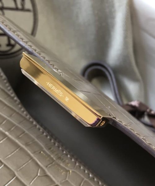 1:1 Replica Hermes Mini Constance Bag Grey For Women Gold Color Hardware 7.1in/18cm