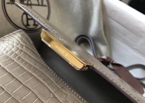 1:1 Replica Hermes Mini Constance Bag Grey For Women Gold Color Hardware 7.1in/18cm