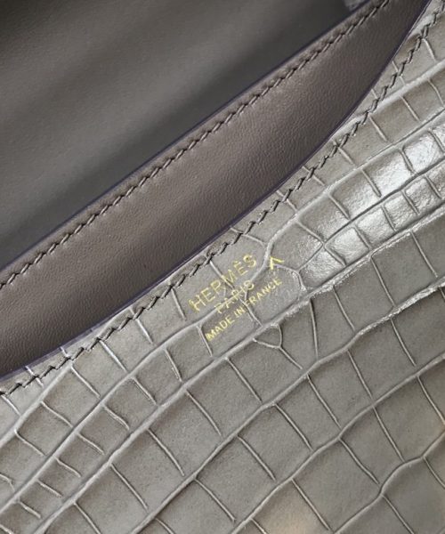 1:1 Replica Hermes Mini Constance Bag Grey For Women Gold Color Hardware 7.1in/18cm