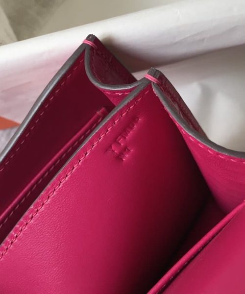 1:1 Replica Hermes Mini Constance Bag Pink For Women Gold Color Hardware 7.1in/18cm