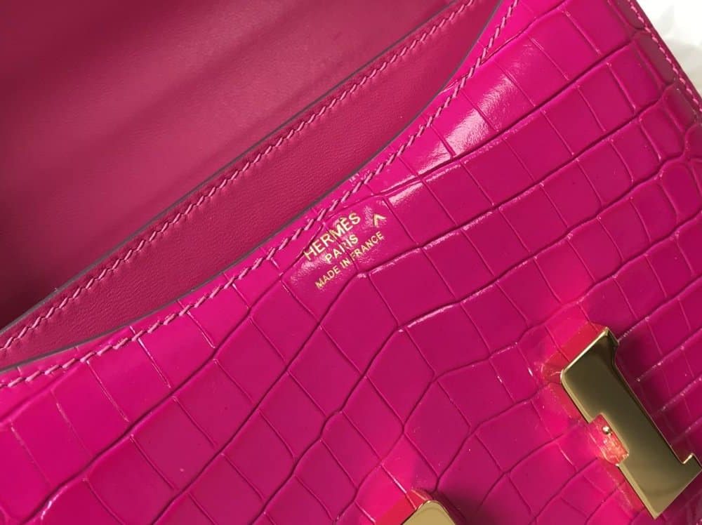 1:1 Replica Hermes Mini Constance Bag Pink For Women Gold Color Hardware 7.1in/18cm