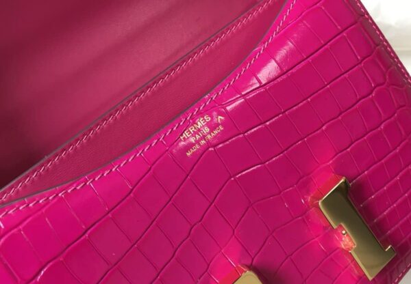 1:1 Replica Hermes Mini Constance Bag Pink For Women Gold Color Hardware 7.1in/18cm