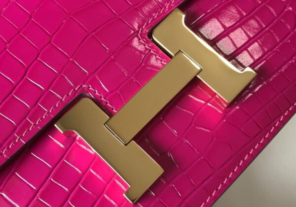 1:1 Replica Hermes Mini Constance Bag Pink For Women Gold Color Hardware 7.1in/18cm