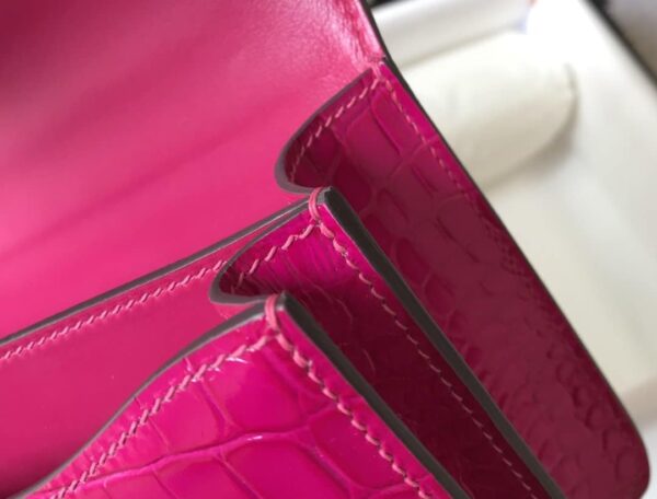 1:1 Replica Hermes Mini Constance Bag Pink For Women Gold Color Hardware 7.1in/18cm
