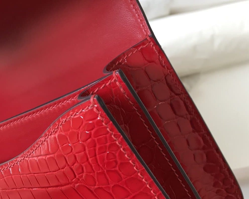 1:1 Replica Hermes Mini Constance Bag Red For Women Gold Color Hardware 7.1in/18cm