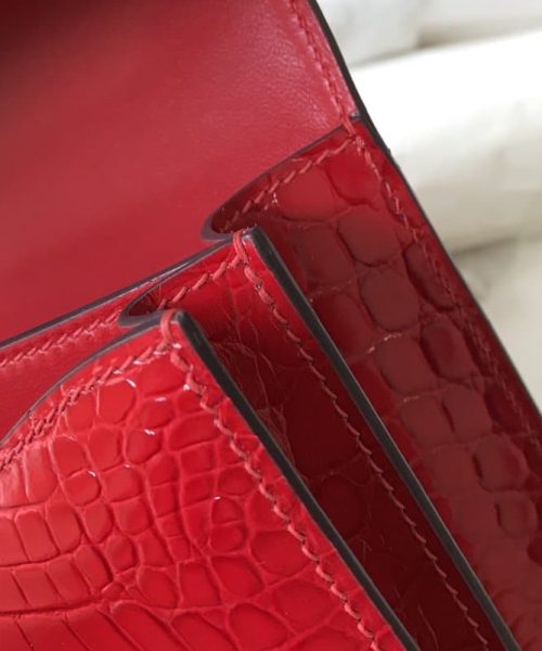 1:1 Replica Hermes Mini Constance Bag Red For Women Gold Color Hardware 7.1in/18cm
