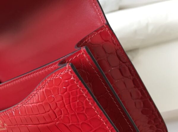 1:1 Replica Hermes Mini Constance Bag Red For Women Gold Color Hardware 7.1in/18cm