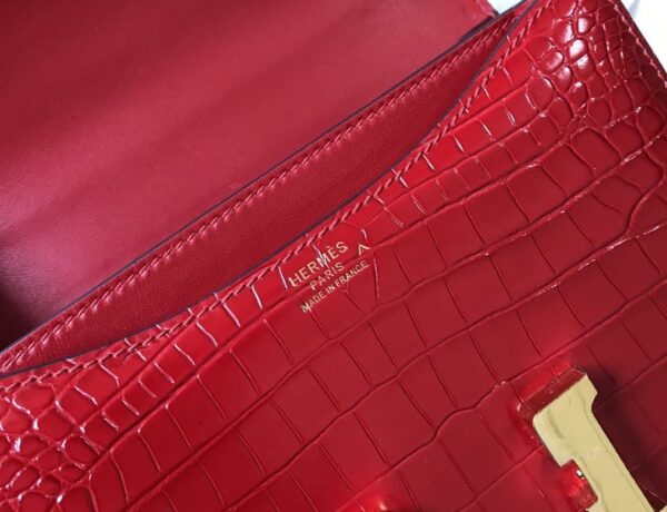 1:1 Replica Hermes Mini Constance Bag Red For Women Gold Color Hardware 7.1in/18cm