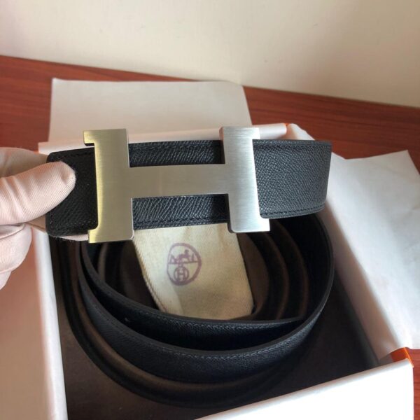 1:1 Replica Hermes Mini Constance Guillochee Belt Buckle & Reversible Black For Women, Women Belt