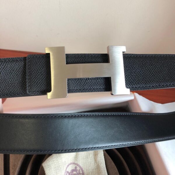 1:1 Replica Hermes Mini Constance Guillochee Belt Buckle & Reversible Black For Women, Women Belt