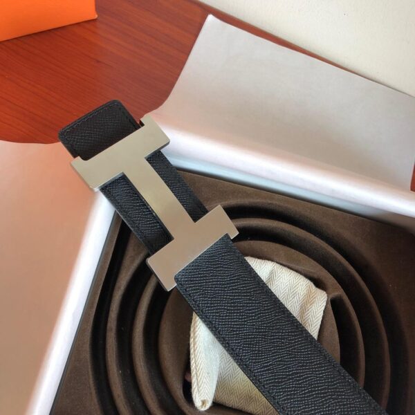 1:1 Replica Hermes Mini Constance Guillochee Belt Buckle & Reversible Black For Women, Women Belt