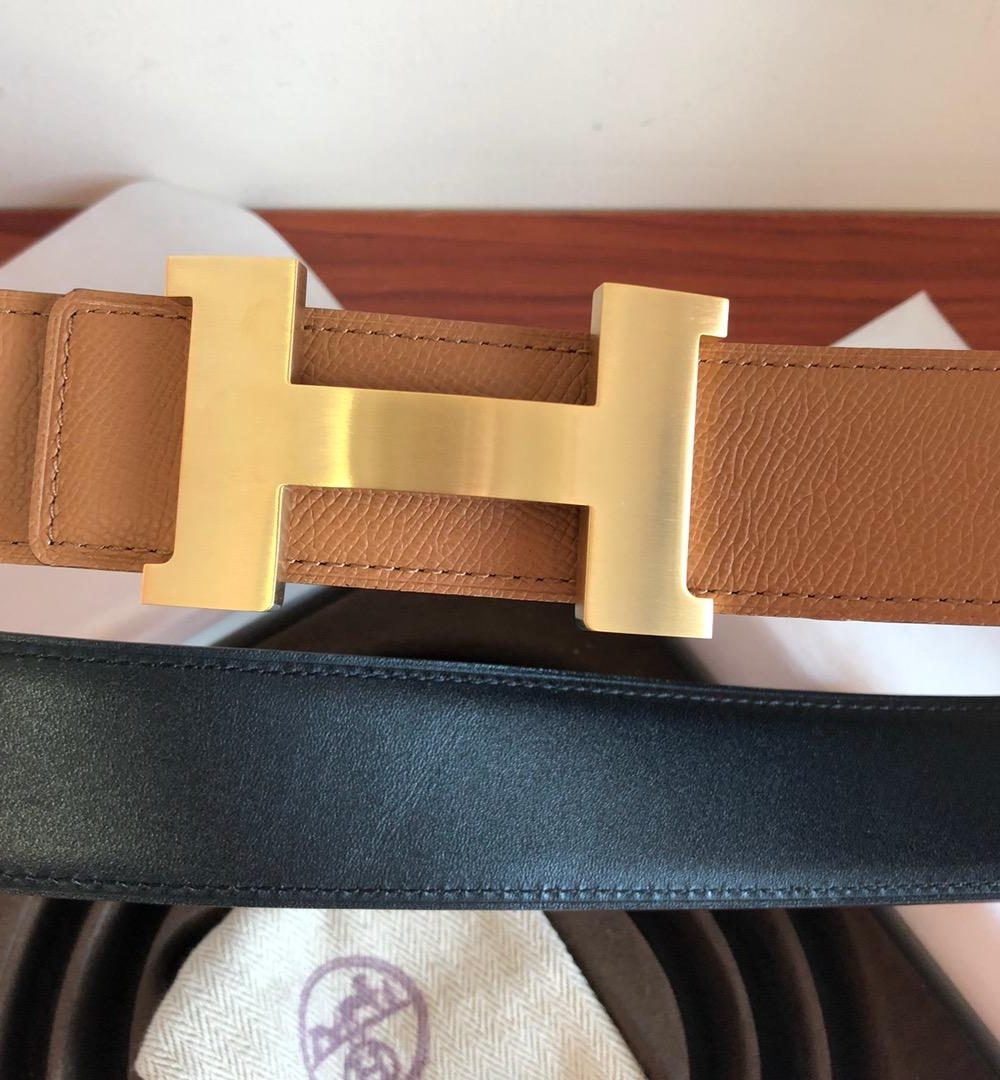 1:1 Replica Hermes Mini Constance Guillochee Belt Buckle & Reversible Brown For Women, Women Belt