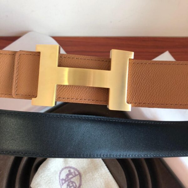 1:1 Replica Hermes Mini Constance Guillochee Belt Buckle & Reversible Brown For Women, Women Belt
