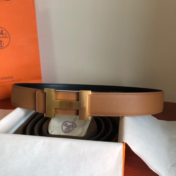 1:1 Replica Hermes Mini Constance Guillochee Belt Buckle & Reversible Brown For Women, Women Belt