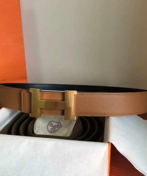1:1 Replica Hermes Mini Constance Guillochee Belt Buckle & Reversible Brown For Women, Women Belt