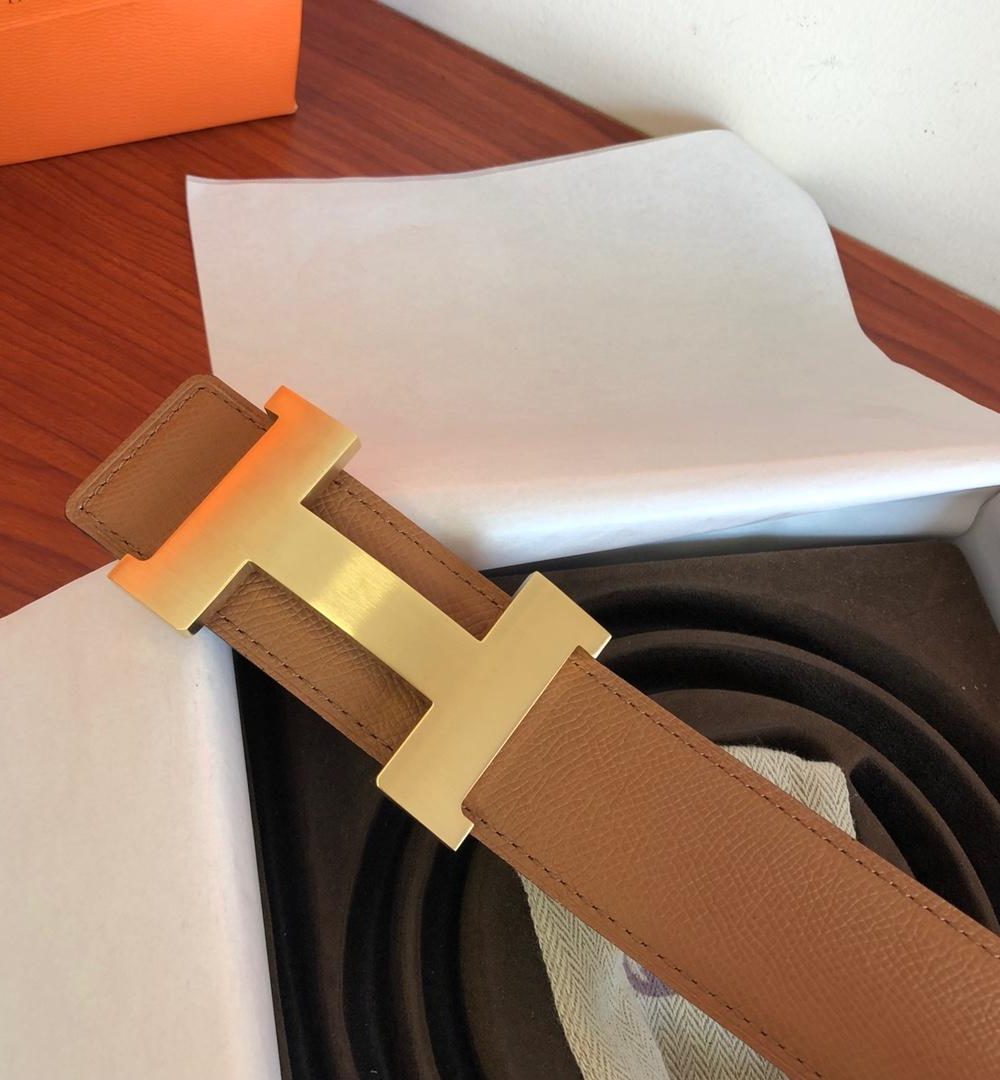 1:1 Replica Hermes Mini Constance Guillochee Belt Buckle & Reversible Brown For Women, Women Belt