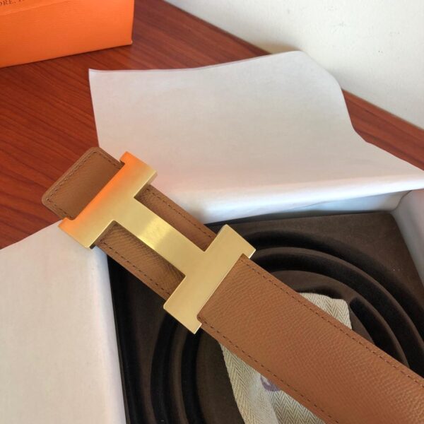 1:1 Replica Hermes Mini Constance Guillochee Belt Buckle & Reversible Brown For Women, Women Belt