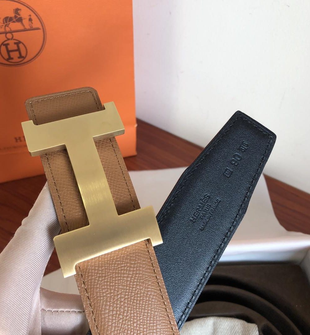 1:1 Replica Hermes Mini Constance Guillochee Belt Buckle & Reversible Brown For Women, Women Belt