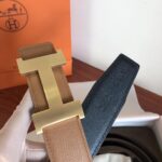 1:1 Replica Hermes Mini Constance Guillochee Belt Buckle & Reversible Brown For Women, Women Belt