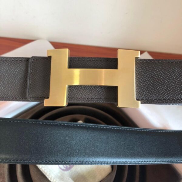1:1 Replica Hermes Mini Constance Guillochee Belt Buckle & Reversible Grey For Women, Women Belt