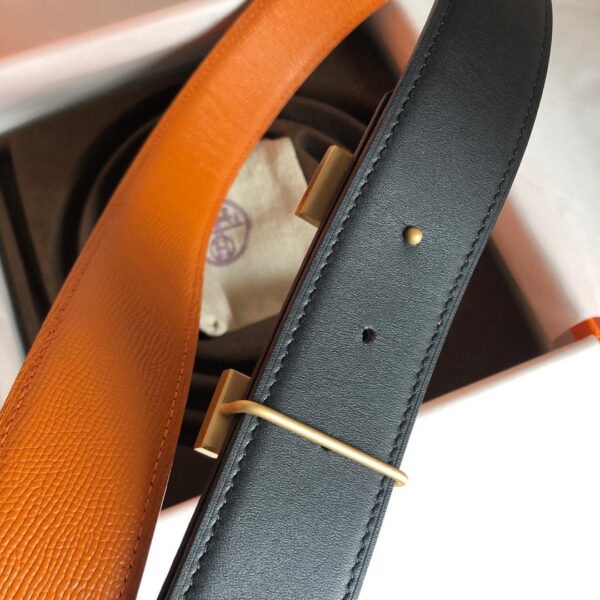 1:1 Replica Hermes Mini Constance Guillochee Belt Buckle & Reversible Orange For Women, Women Belt