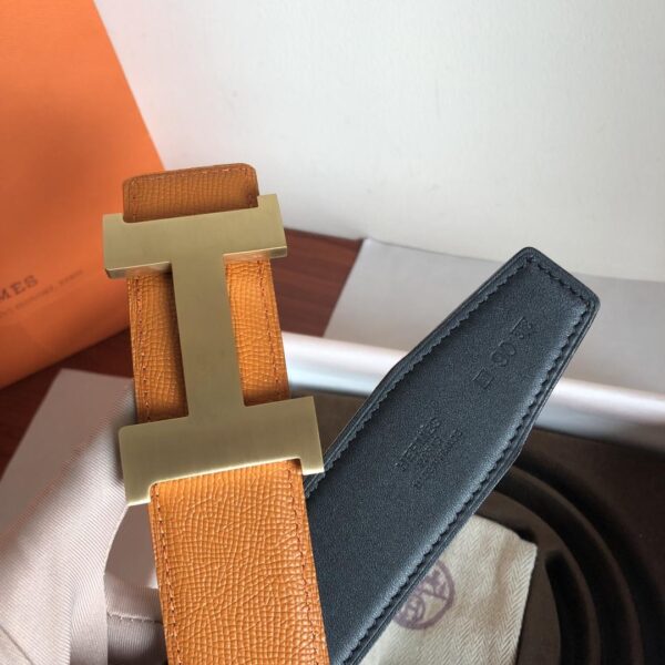 1:1 Replica Hermes Mini Constance Guillochee Belt Buckle & Reversible Orange For Women, Women Belt