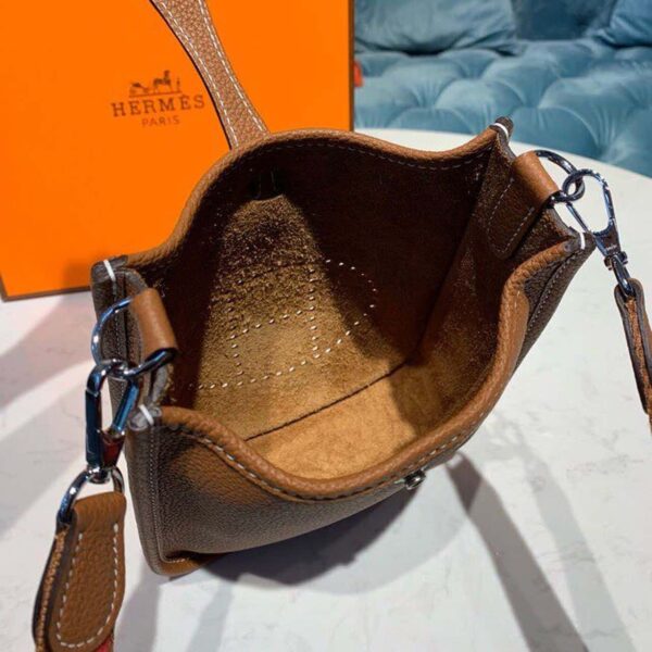 1:1 Replica Hermes Mini Evelyne Brown For Women 7.8in/20cm