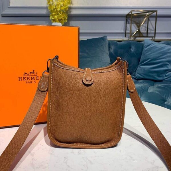 1:1 Replica Hermes Mini Evelyne Brown For Women 7.8in/20cm