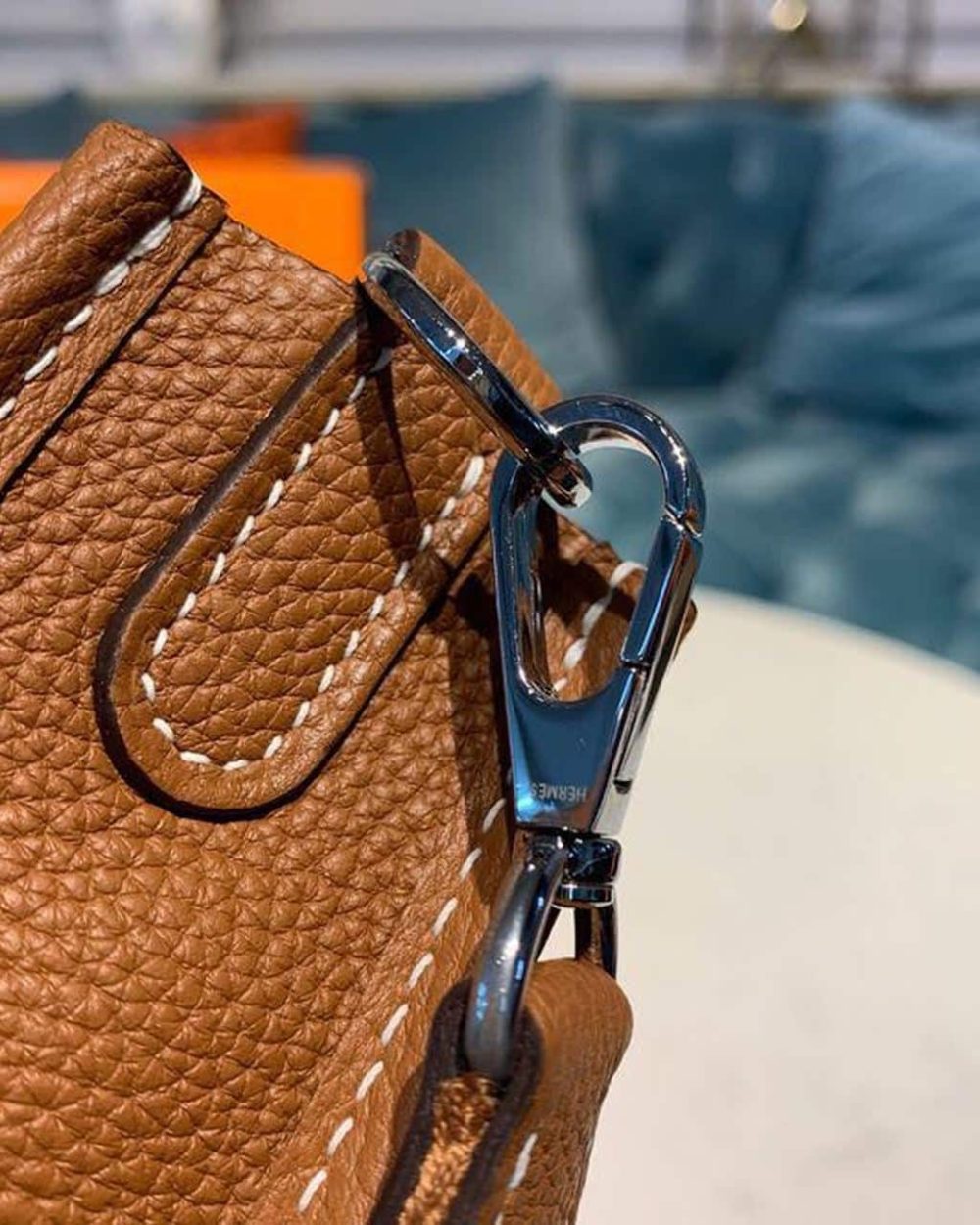 1:1 Replica Hermes Mini Evelyne Brown For Women 7.8in/20cm