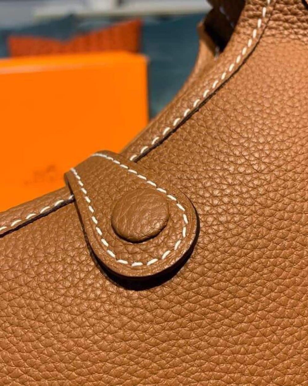 1:1 Replica Hermes Mini Evelyne Brown For Women 7.8in/20cm