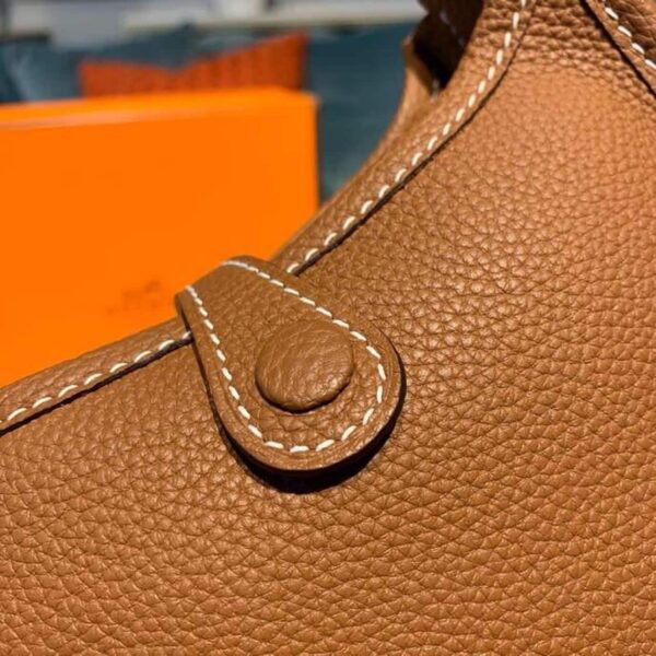 1:1 Replica Hermes Mini Evelyne Brown For Women 7.8in/20cm