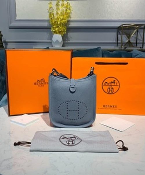 1:1 Replica Hermes Mini Evelyne Grey For Women 7in/18cm