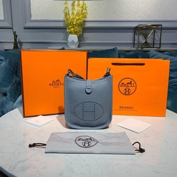 1:1 Replica Hermes Mini Evelyne Grey For Women 7in/18cm