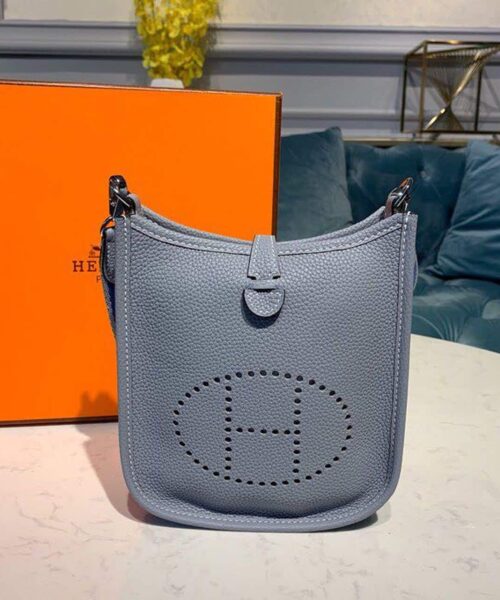 1:1 Replica Hermes Mini Evelyne Grey For Women 7in/18cm