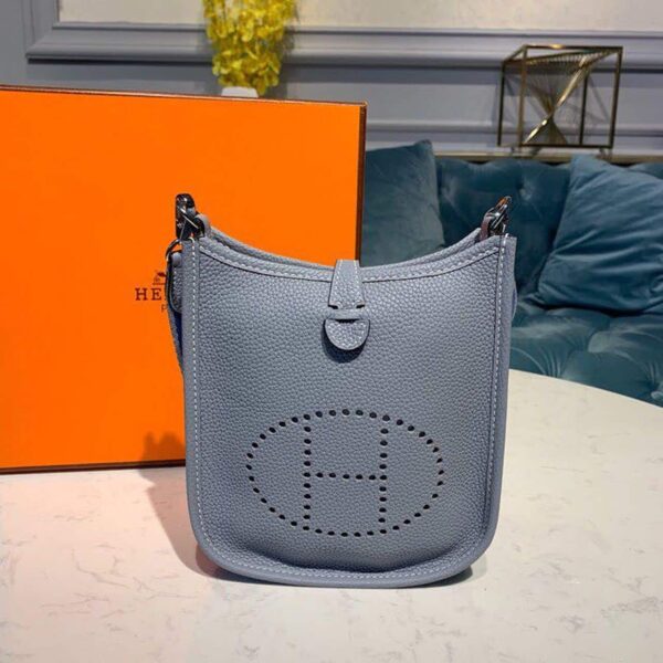 1:1 Replica Hermes Mini Evelyne Grey For Women 7in/18cm