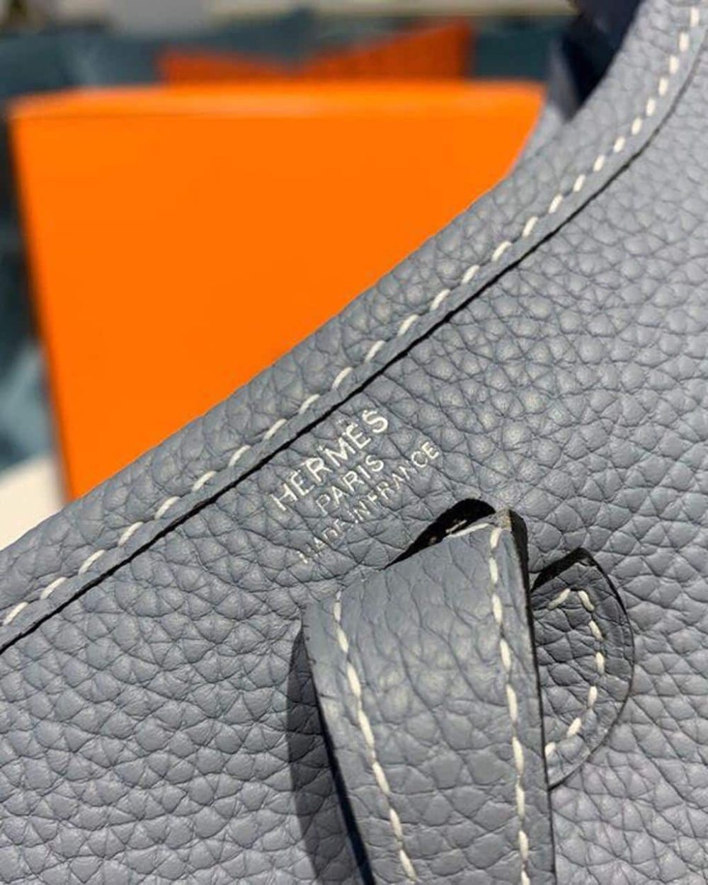 1:1 Replica Hermes Mini Evelyne Grey For Women 7in/18cm