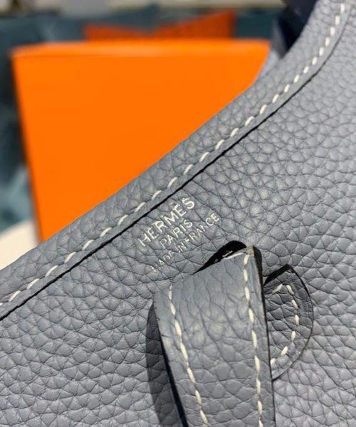 1:1 Replica Hermes Mini Evelyne Grey For Women 7in/18cm