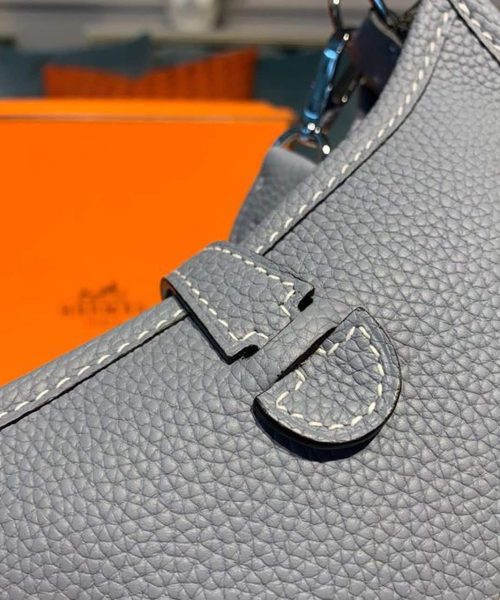 1:1 Replica Hermes Mini Evelyne Grey For Women 7in/18cm