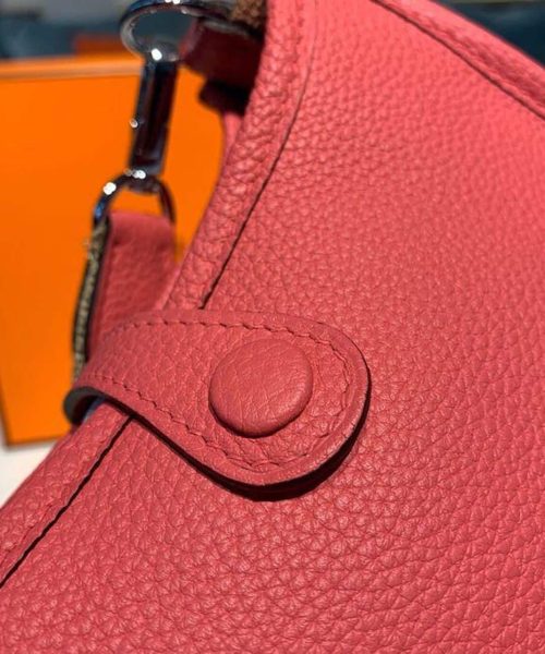 1:1 Replica Hermes Mini Evelyne Pink For Women 7.8in/20cm