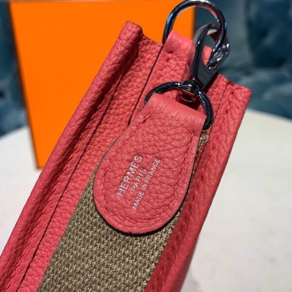 1:1 Replica Hermes Mini Evelyne Pink For Women 7.8in/20cm