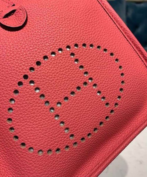 1:1 Replica Hermes Mini Evelyne Pink For Women 7.8in/20cm